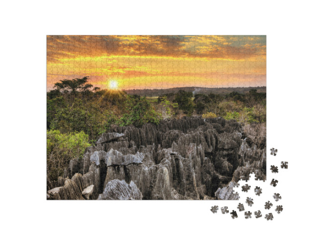 Puzzle de 1000 pièces « Une géographie unique dans le parc national Tsingy de Bemaraha, Madagascar »