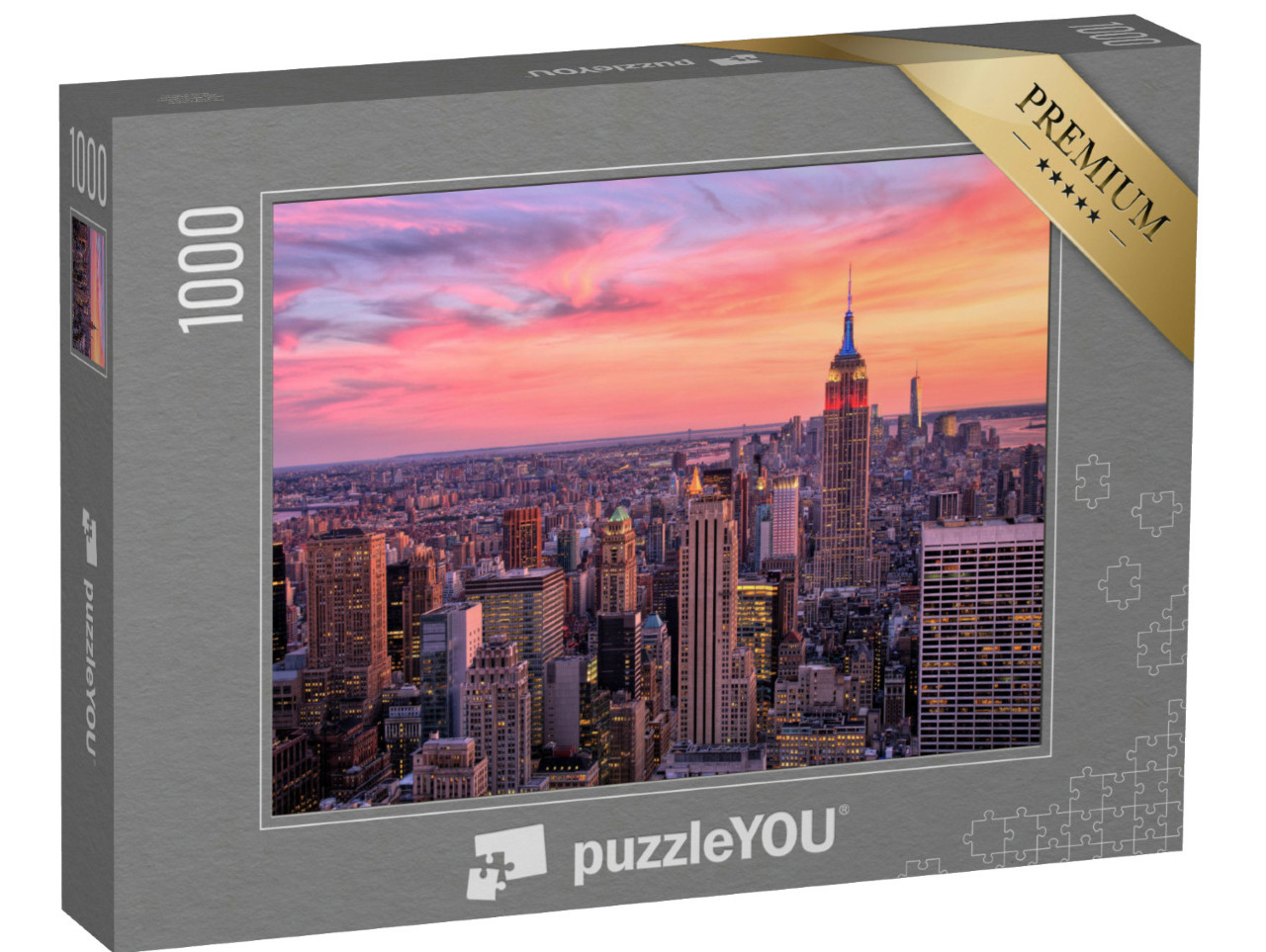 Puzzle de 1000 pièces « New York City avec l'Empire State Building au coucher du soleil »