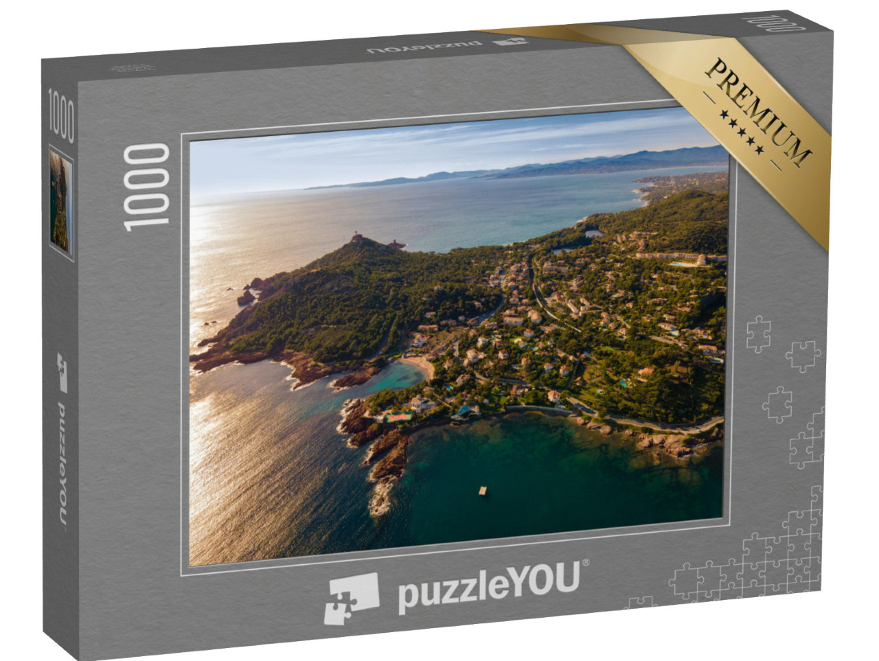 Puzzle de 1000 pièces « Cap le Dramont, baie d'Agay, Anthéor, la Baumette et Saint Raphaël, Côte d'Azur »