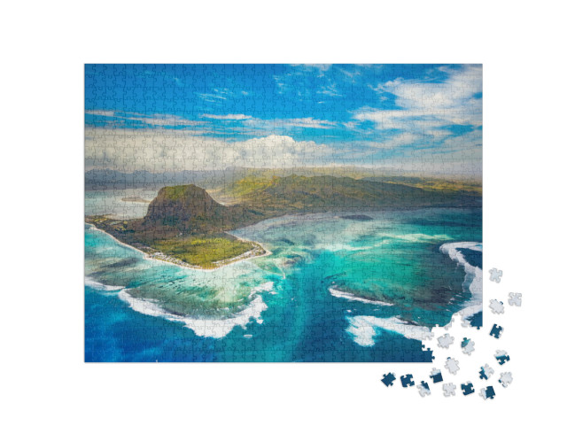 Puzzle de 1000 pièces « Chute d'eau sous-marine à l'île Maurice »
