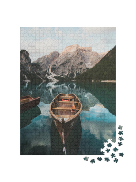 Puzzle de 1000 pièces « Le lac Prags Wildsee en Italie »