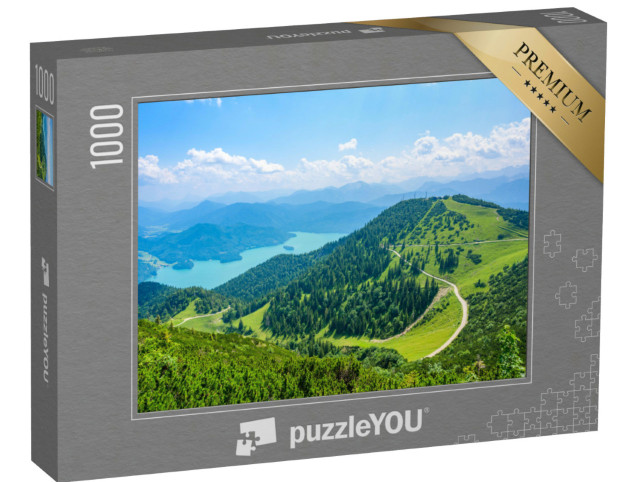 Puzzle de 1000 pièces « Vue du mont Herzogstand vers le lac Walchensee »