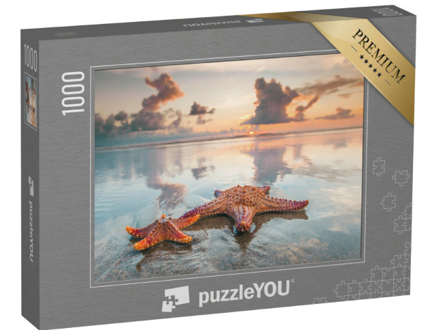 Puzzle de 1000 pièces « Deux étoiles de mer sur une plage de Bali »