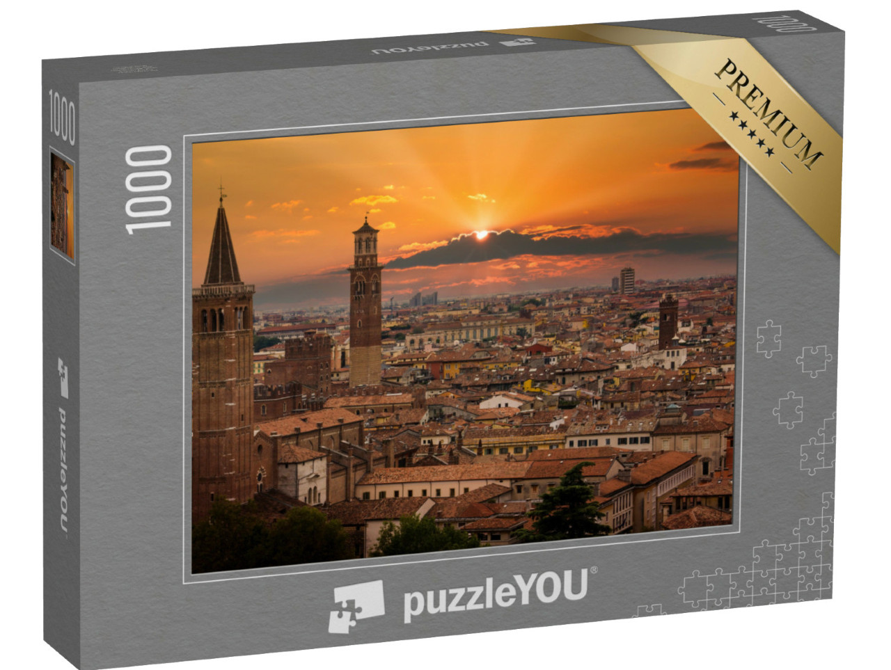 Puzzle de 1000 pièces « Vérone au coucher du soleil, Italie »