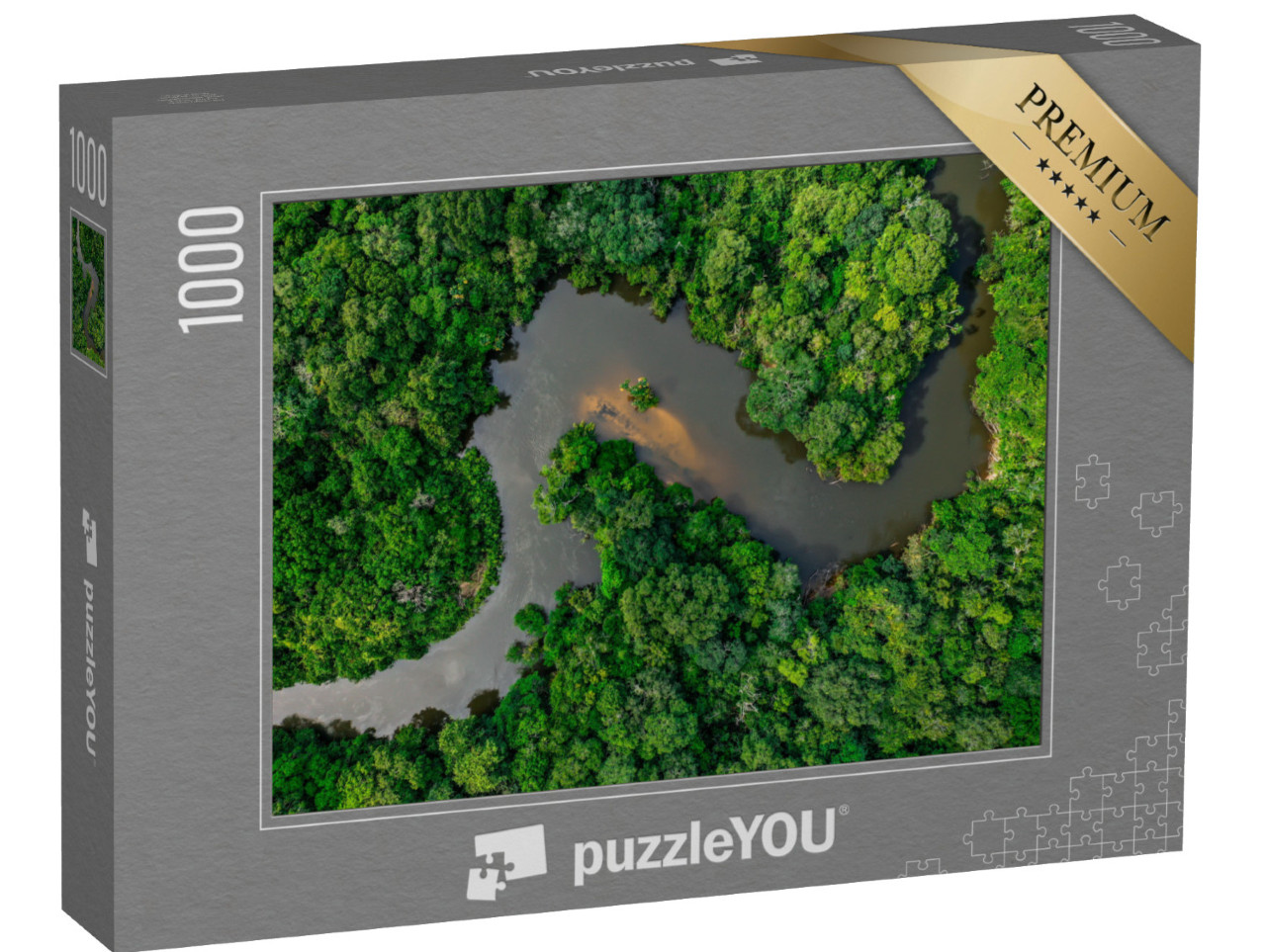 Puzzle de 1000 pièces « Jungle, traversée par une large rivière »