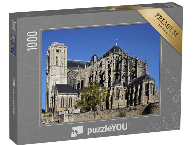 Puzzle de 1000 pièces « Cathédrale romaine Saint Julien au Mans, région Pays de la Loire dans le nord-ouest de la France »