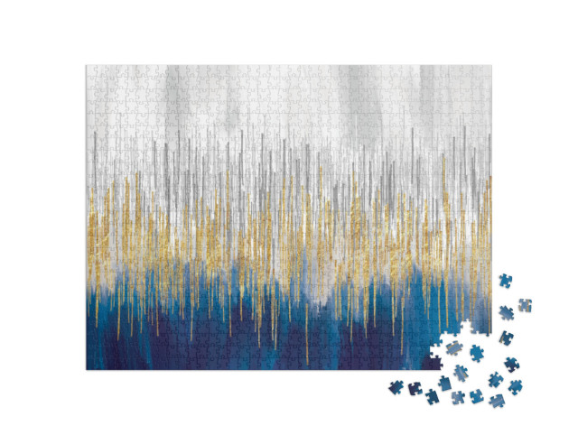 Puzzle de 1000 pièces « L'art abstrait en or et en bleu »