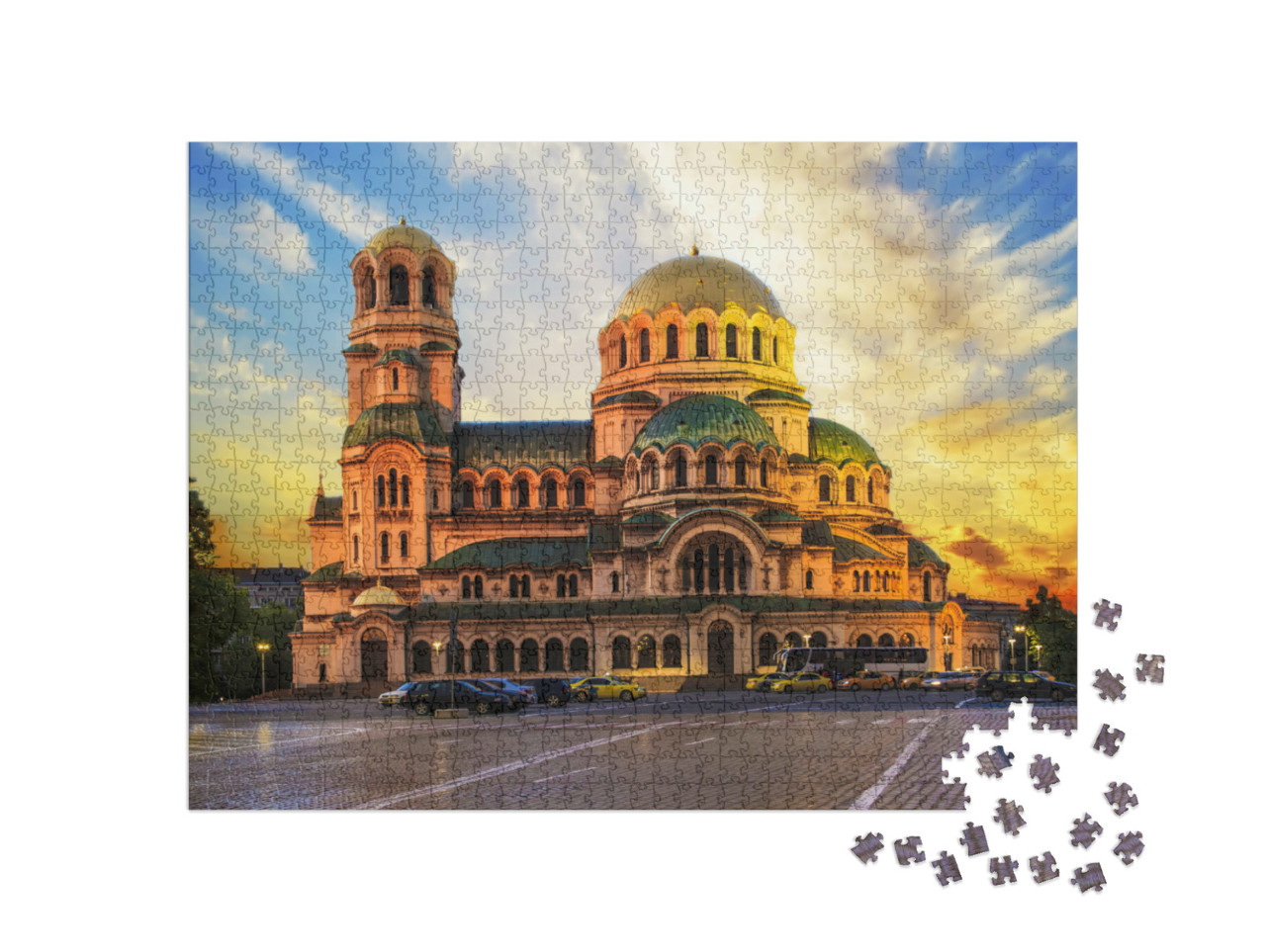 Puzzle de 1000 pièces « Vue de la cathédrale Alexandre Nevski à Sofia, Bulgarie »
