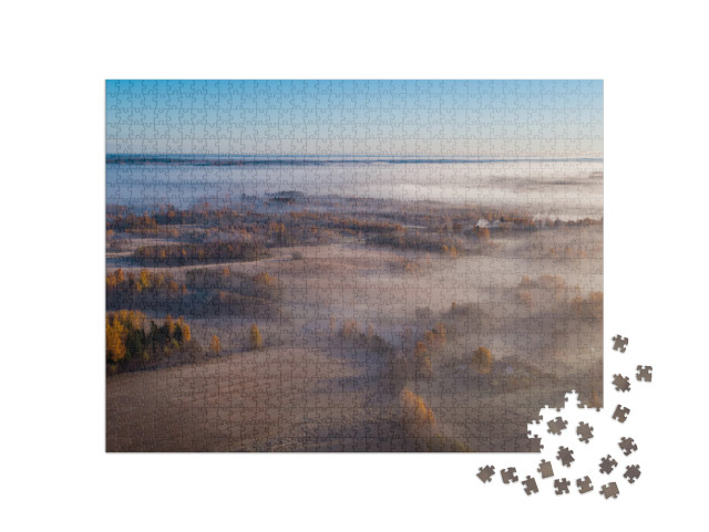 Puzzle de 1000 pièces « Matin d'automne brumeux en Estonie »