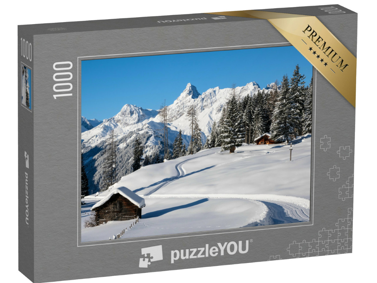 Puzzle de 1000 pièces « Journée d'hiver parfaite dans la vallée du Montafon »