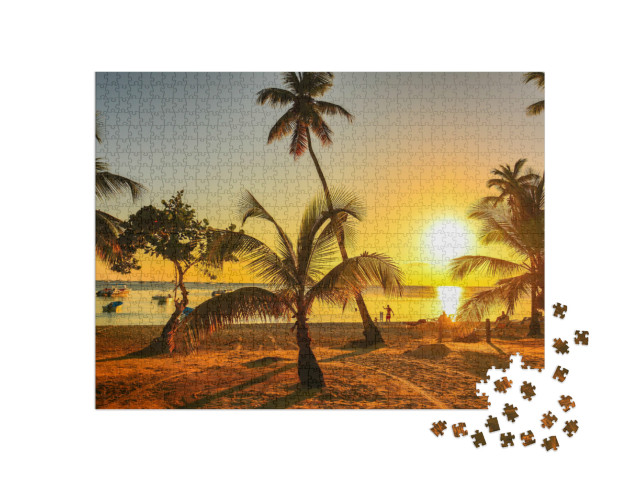 Puzzle de 1000 pièces « Coucher de soleil dans les Caraïbes, République dominicaine »