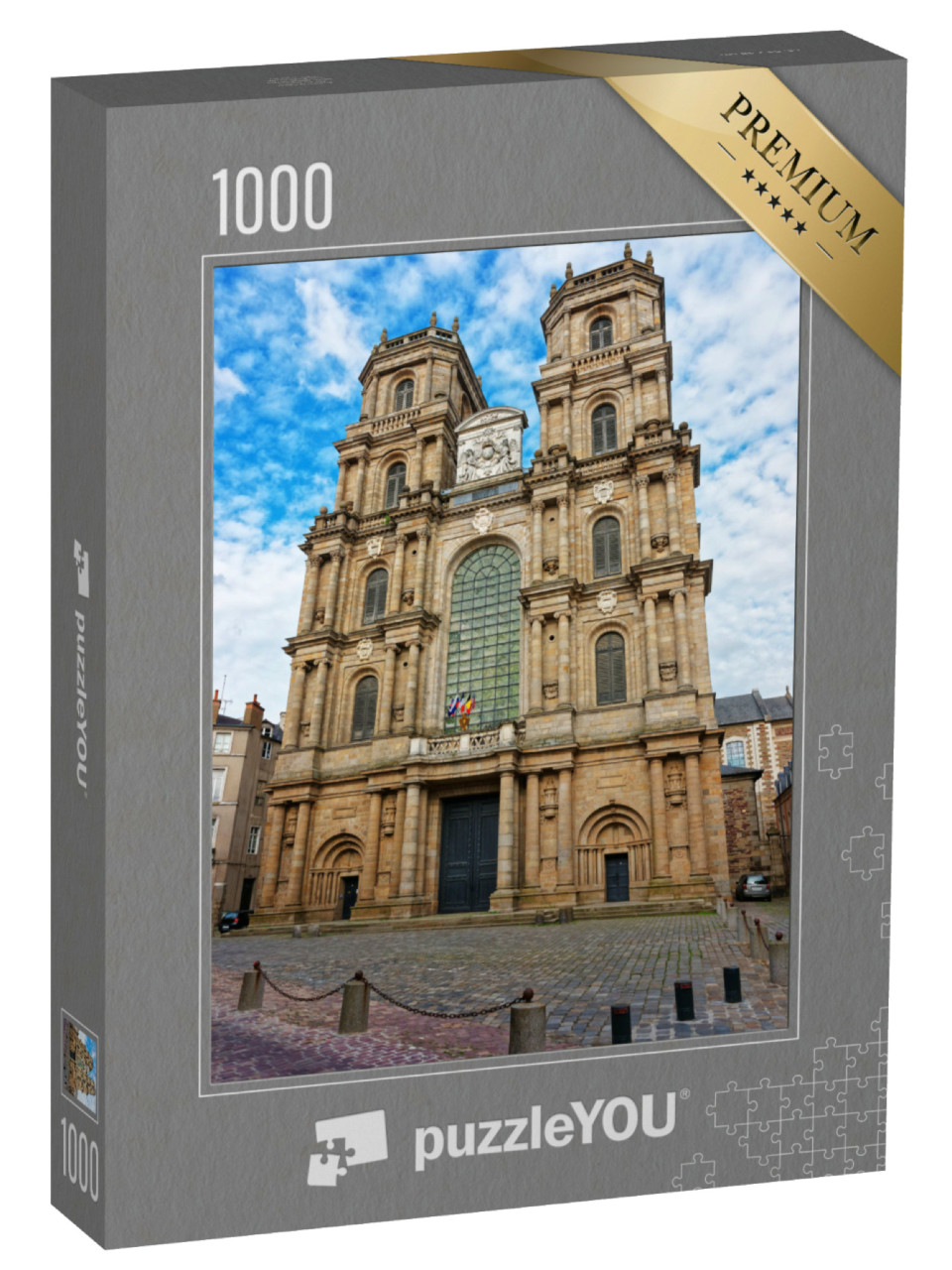 Puzzle de 1000 pièces « Cathédrale Saint-Pierre dans le centre-ville de Rennes, région Bretagne, France. »