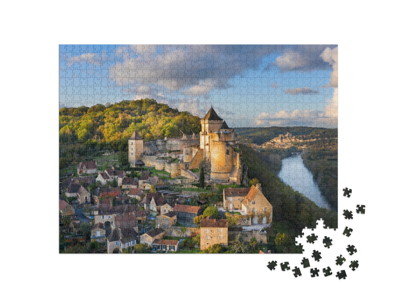 Puzzle de 1000 pièces « une vue aérienne du château de Castelnaud-la-Chapelle, Dordogne, France. »