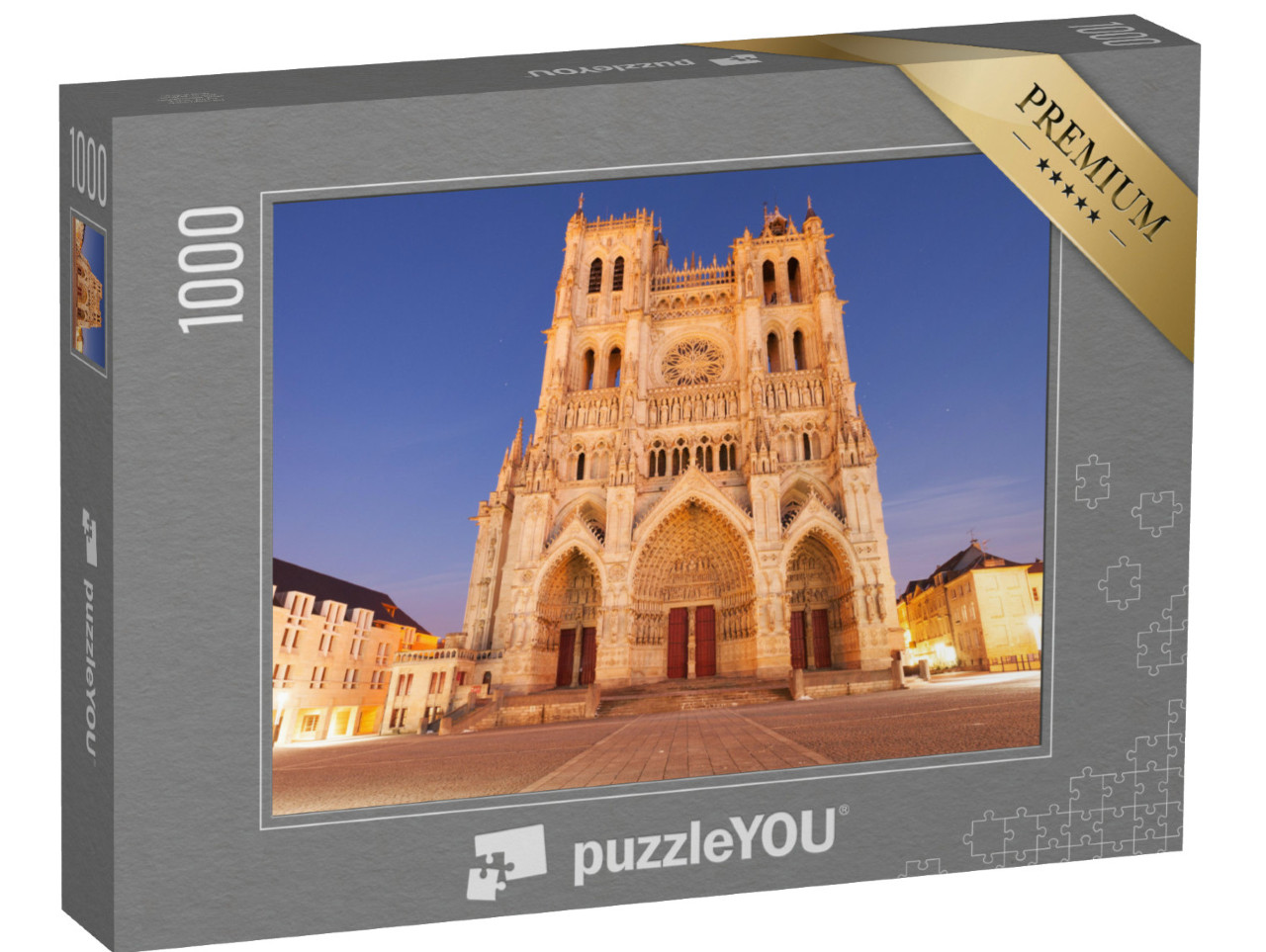 Puzzle de 1000 pièces « Célèbre cathédrale Basilique Notre-Dame d'Amiens, Picardie, France »