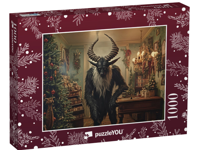 Puzzle de 1000 pièces « Krampus noir Monstre dans le magasin de Noël »