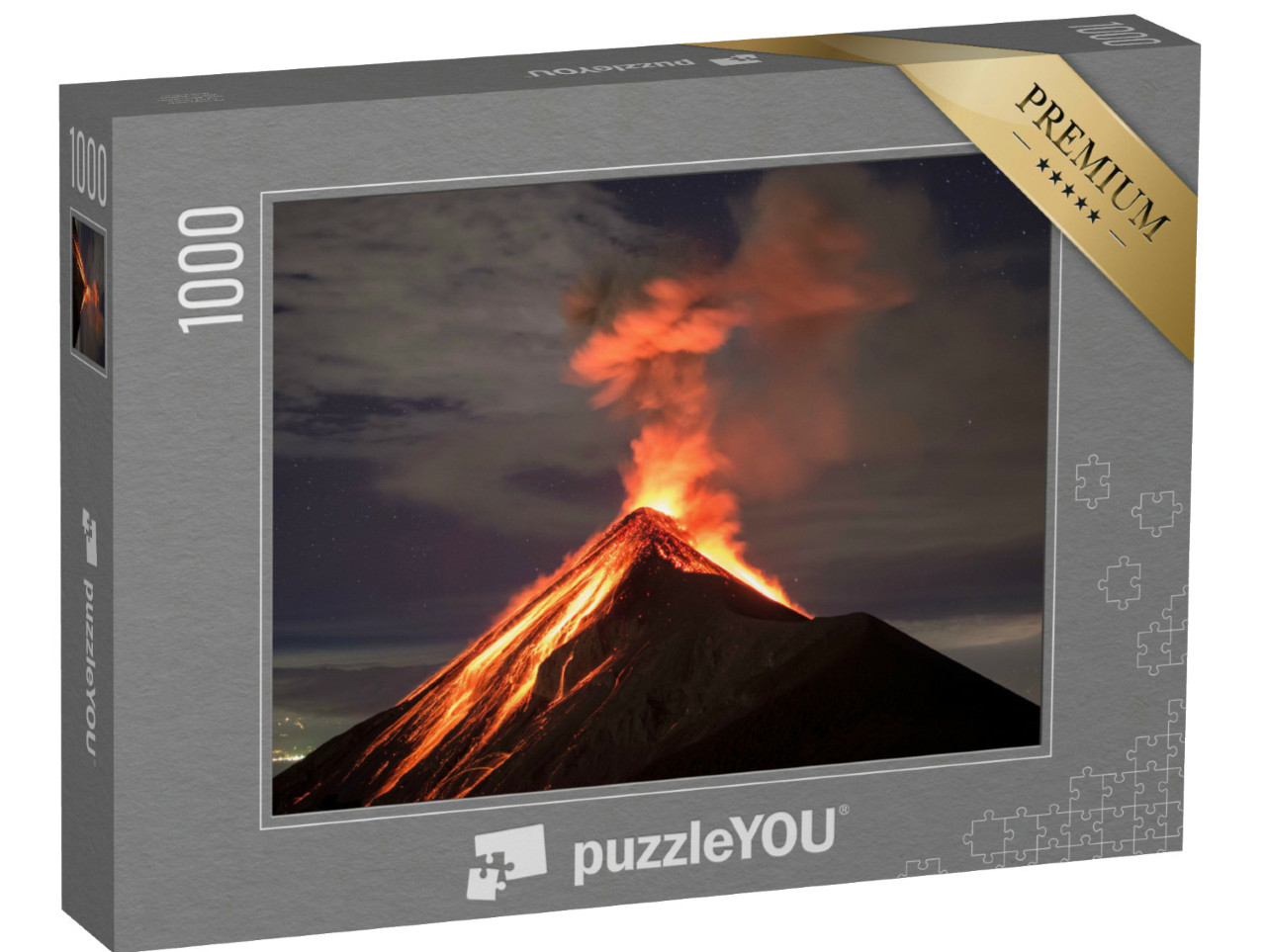 Puzzle de 1000 pièces « La lave du volcan Fuego à Antigua, Guatemala »