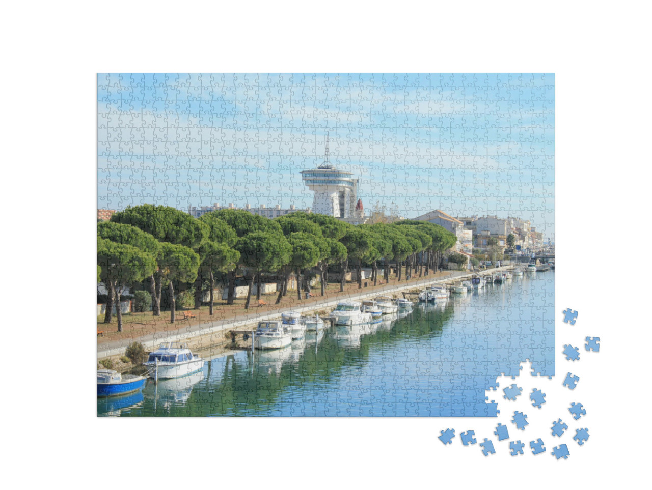 Puzzle de 1000 pièces « Palavas les flots, une station balnéaire au sud de Montpellier »