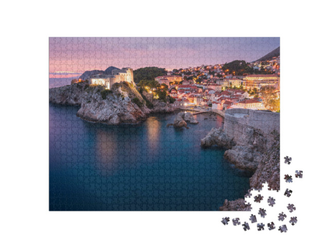 Puzzle de 1000 pièces « Forteresses médiévales de Lovrijenac & Bokar à Dubrovnik, Croatie »
