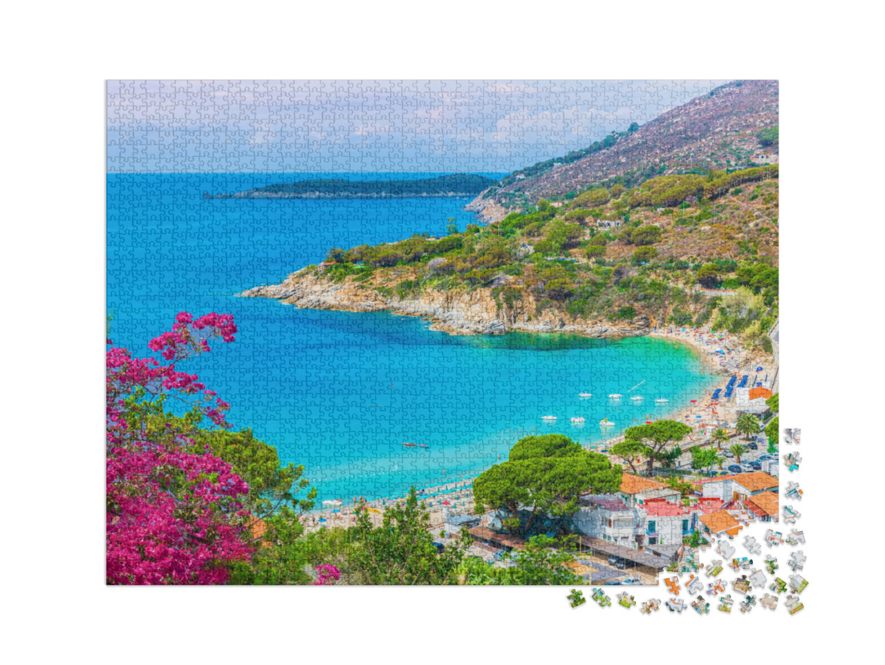 Puzzle de 2000 pièces « Vue sur la plage de Cavoli, Île d'Elbe, Toscane, Italie »