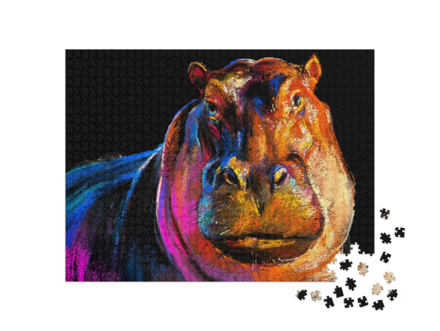 Puzzle de 1000 pièces « Un hippopotame »