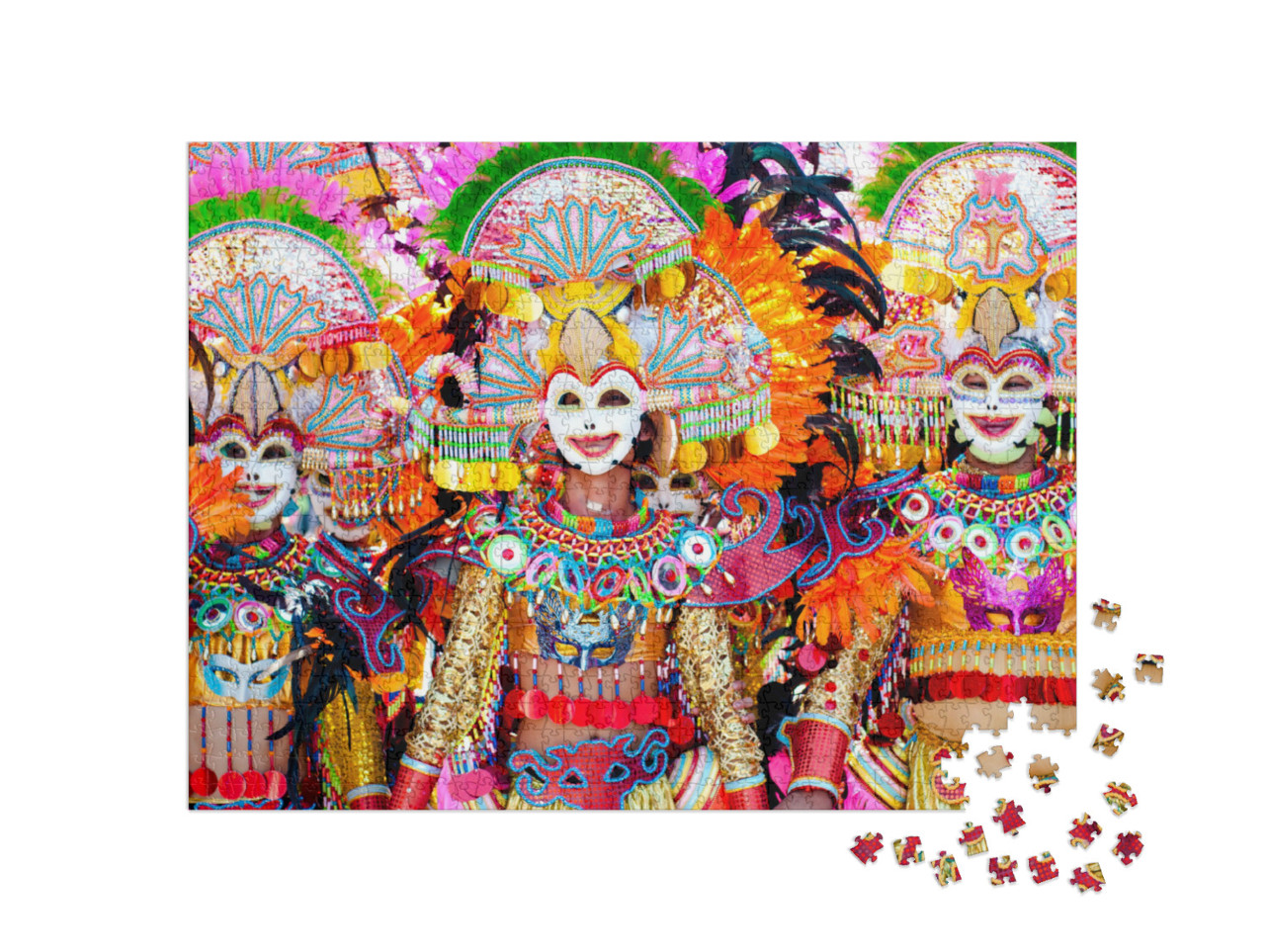 Puzzle de 1000 pièces « Masques colorés au festival Masskara, Bacolod City, Philippines »