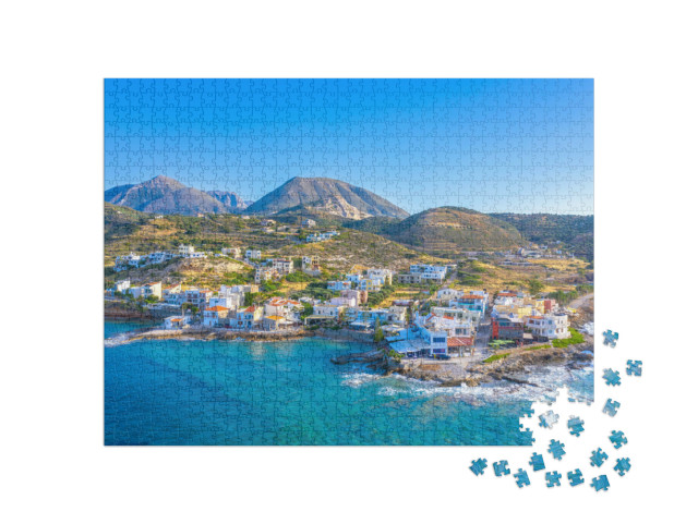 Puzzle de 1000 pièces « Petit village de pêcheurs traditionnel de Mochlos, Crète »