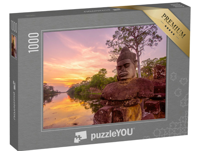 Puzzle de 1000 pièces « Statue devant la porte sud d'Angkor Thom, Cambodge »