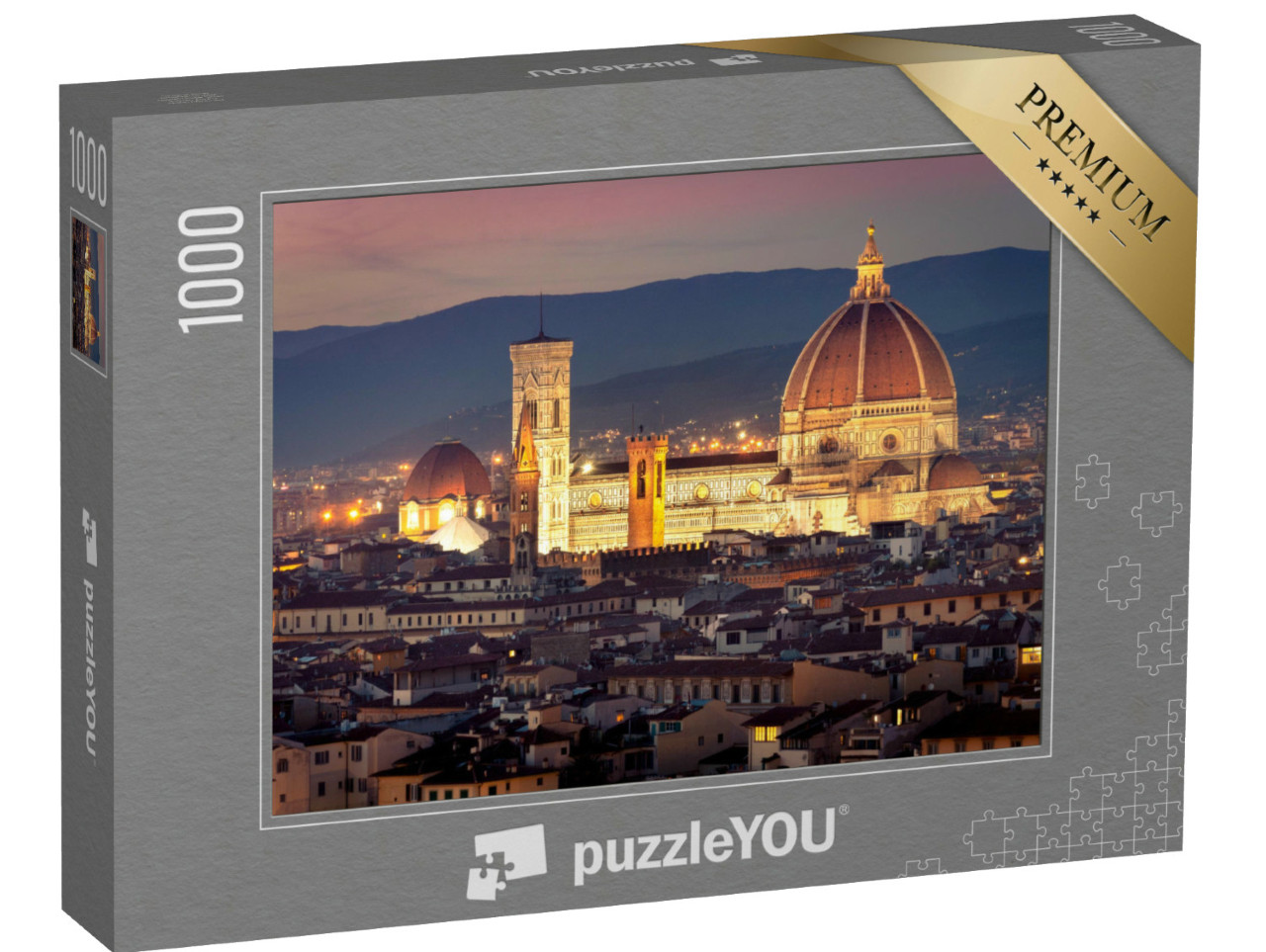 Puzzle de 1000 pièces « Vue de la ville de Florence, au centre la cathédrale sur la Piazza del Duomo »