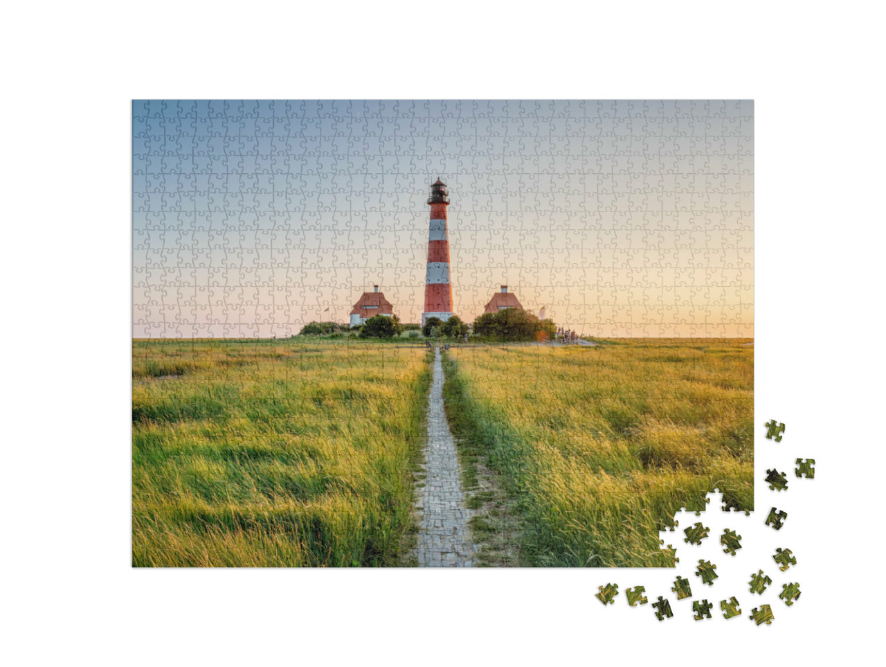 Puzzle de 1000 pièces « Phare de Westerheversand, Frise du Nord »