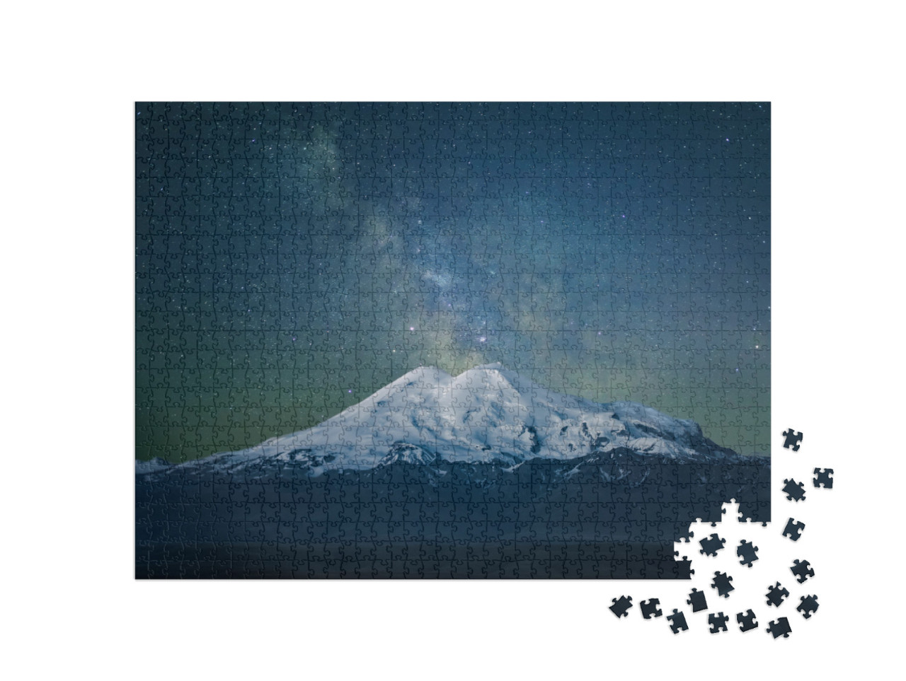 Puzzle de 1000 pièces « Le mont Elbrus et la Voie lactée »