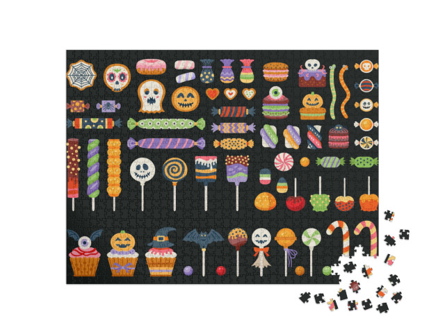 Puzzle de 1000 pièces « Bonbons, sucres d'orge et sucettes pour Halloween »