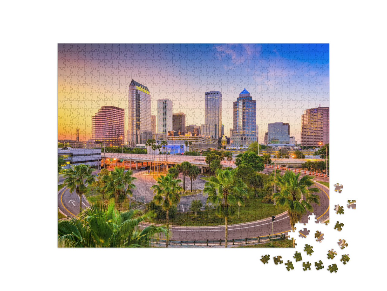 Puzzle de 1000 pièces « Ligne d'horizon de Tampa, Floride, États-Unis »
