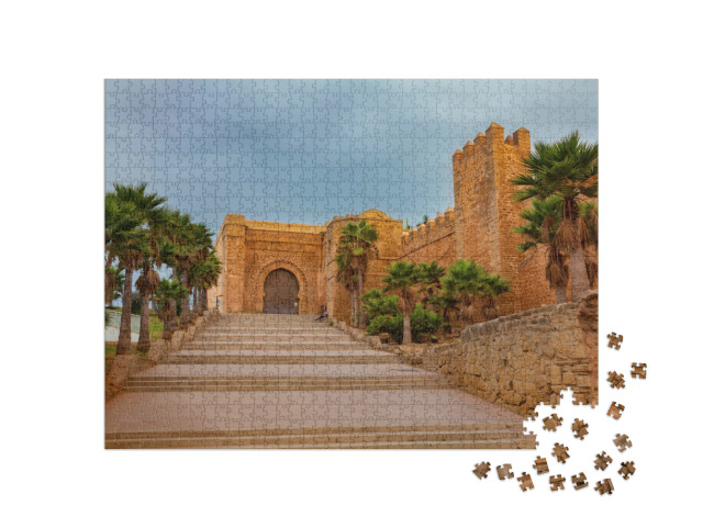 Puzzle de 1000 pièces « Bab el Kebir, porte principale de la kasbah des Oudayas, Rabat, Maroc »
