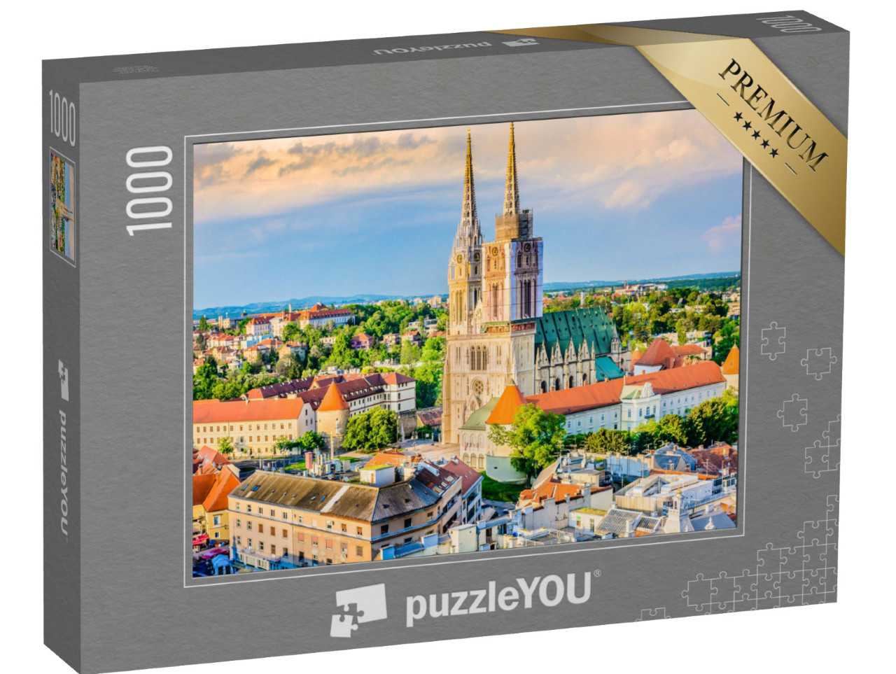 Puzzle de 1000 pièces « Cathédrale de Zagreb : Vue aérienne de la Croatie »