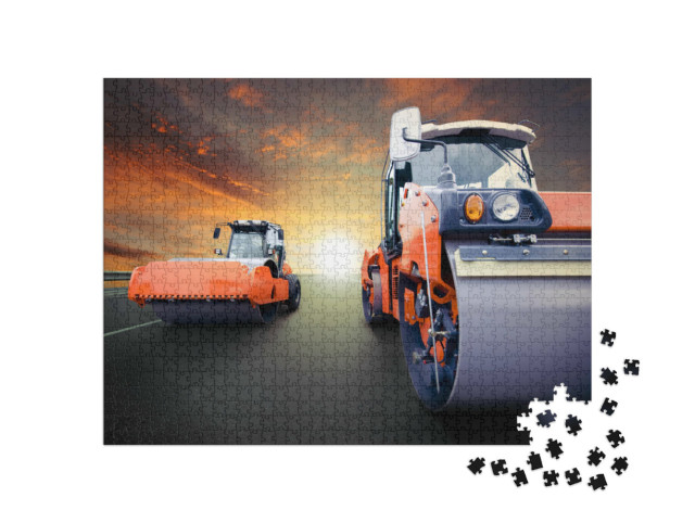 Puzzle de 1000 pièces « Rouleaux compresseurs pour asphalte »