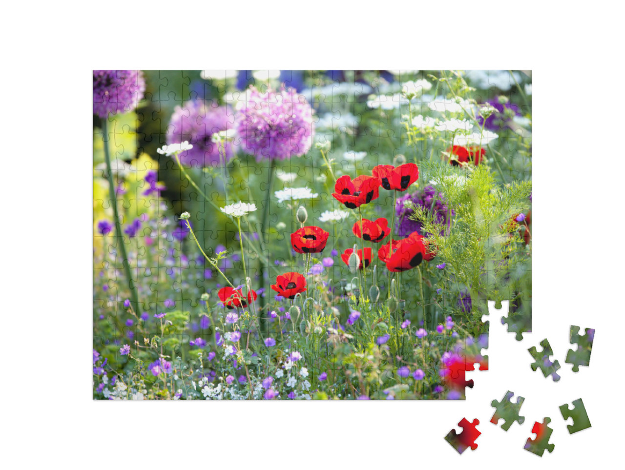 Puzzle de 200 pièces « Jardin de fleurs sauvages inondé de soleil »