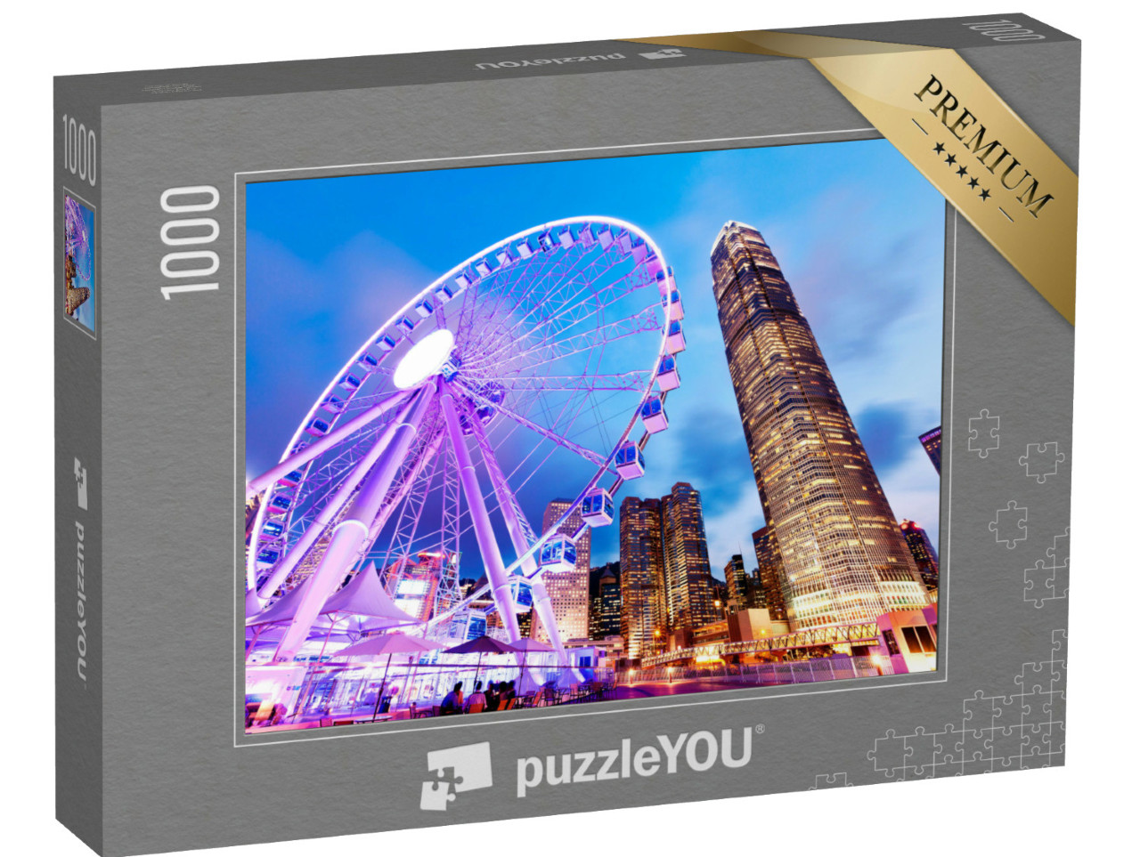 Puzzle de 1000 pièces « Une vue magnifique : la grande roue de Hong Kong »