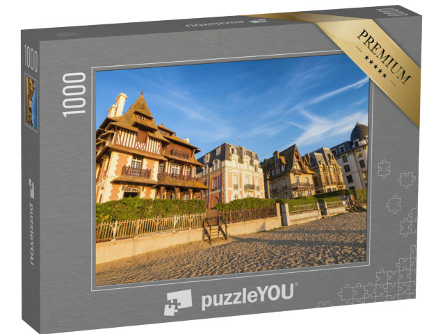 Puzzle de 1000 pièces « La plage de Deauville en Normandie, France, au coucher du soleil. »
