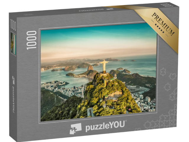 Puzzle de 1000 pièces « Vue aérienne de la baie de Botafogo, Rio de Janeiro »