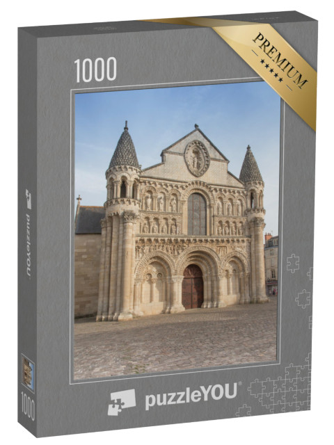 Puzzle de 1000 pièces « Vue extérieure de l'église Notre Dame la Grande à Poitiers, France »