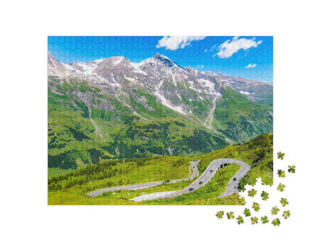 Puzzle de 1000 pièces « Route alpine du Grossglockner dans les Alpes autrichiennes »