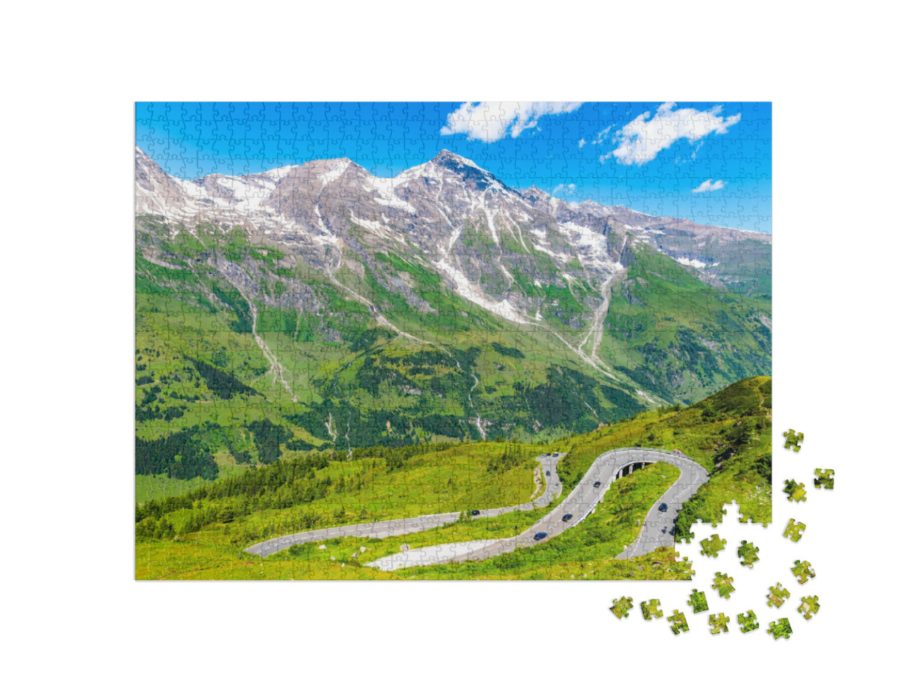 Puzzle de 1000 pièces « Route alpine du Grossglockner dans les Alpes autrichiennes »