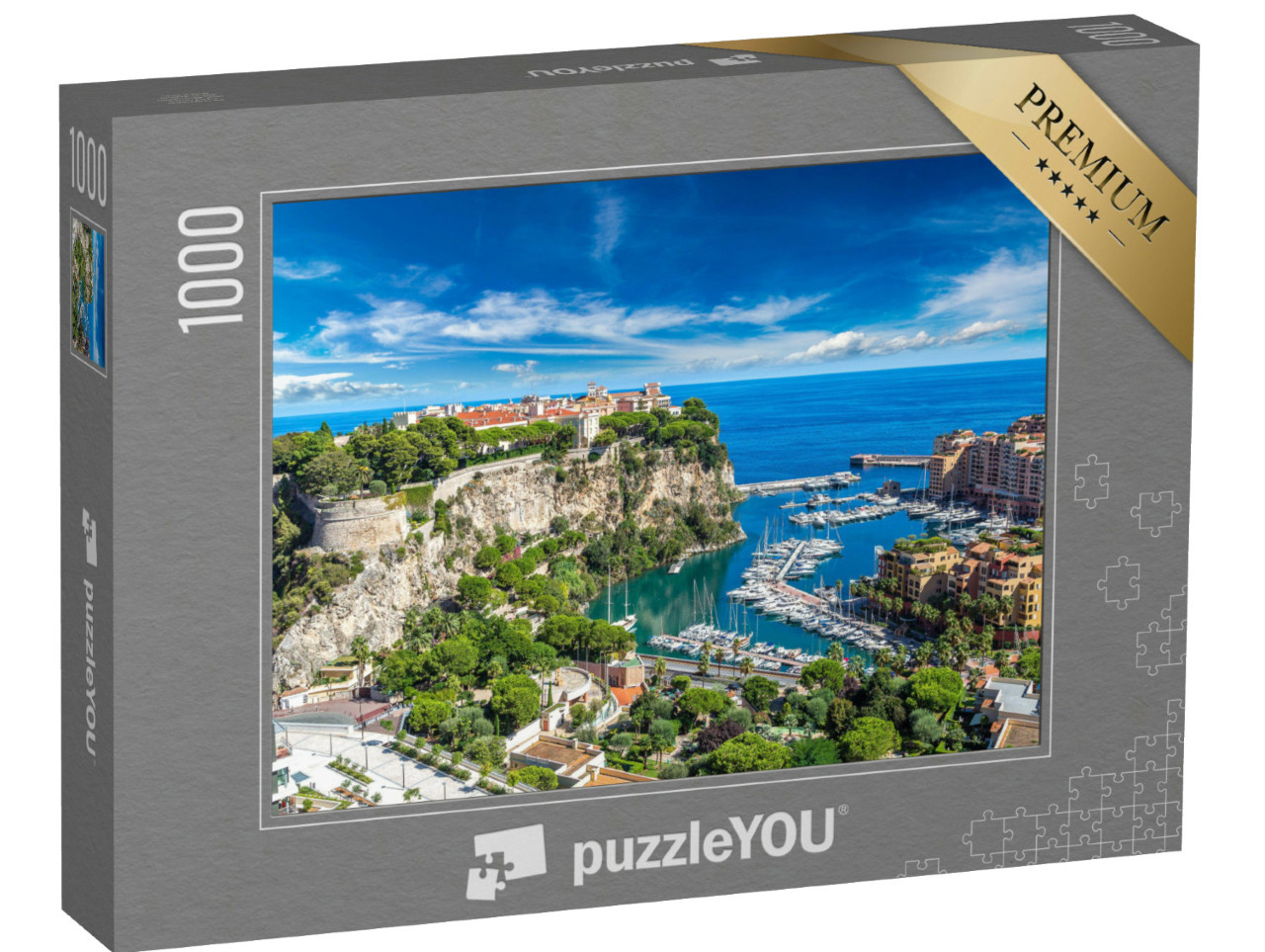 Puzzle de 1000 pièces « Vue panoramique du Palais princier de Monte-Carlo en été, Monaco »