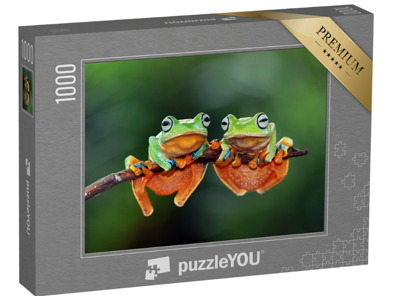 Puzzle de 1000 pièces « Grenouilles sur une petite branche »