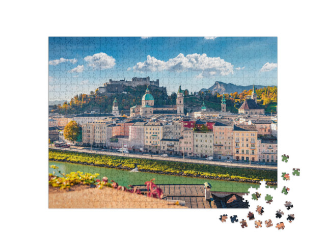 Puzzle de 1000 pièces « Vue pittoresque de la ville de Salzbourg, Autriche »