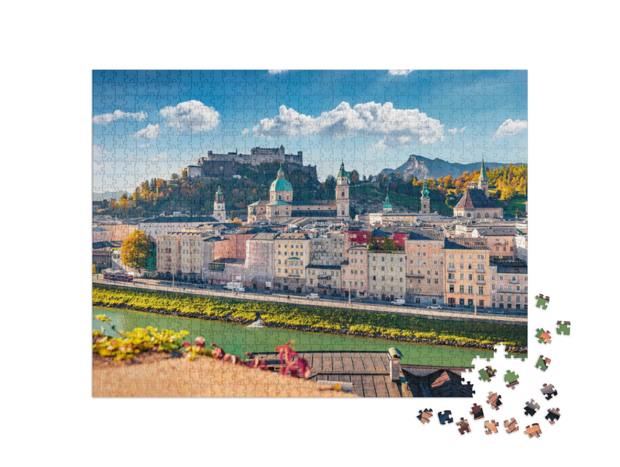 Puzzle de 1000 pièces « Vue pittoresque de la ville de Salzbourg, Autriche »