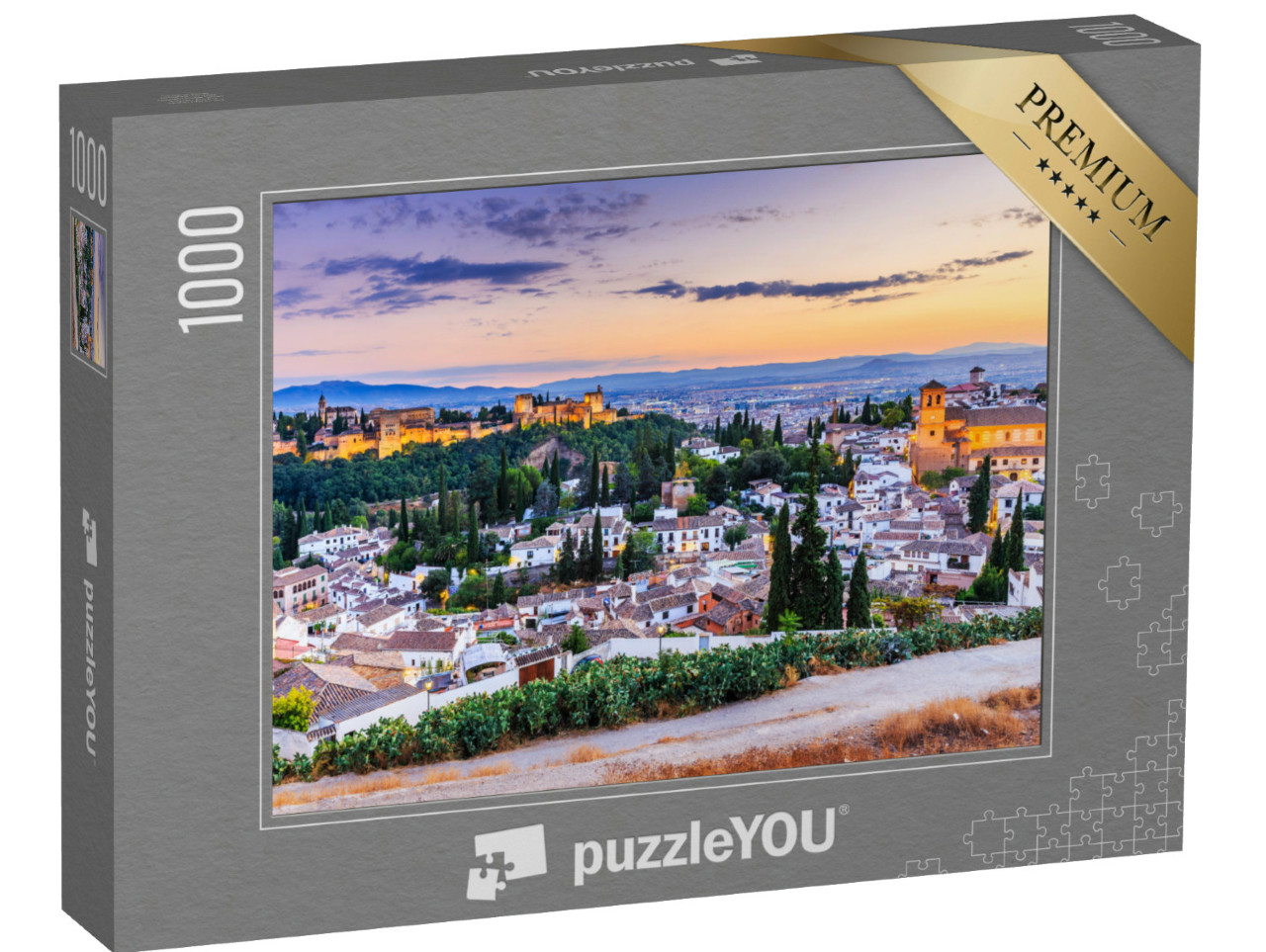 Puzzle de 1000 pièces « L'Alhambra au crépuscule, Grenade, Espagne »