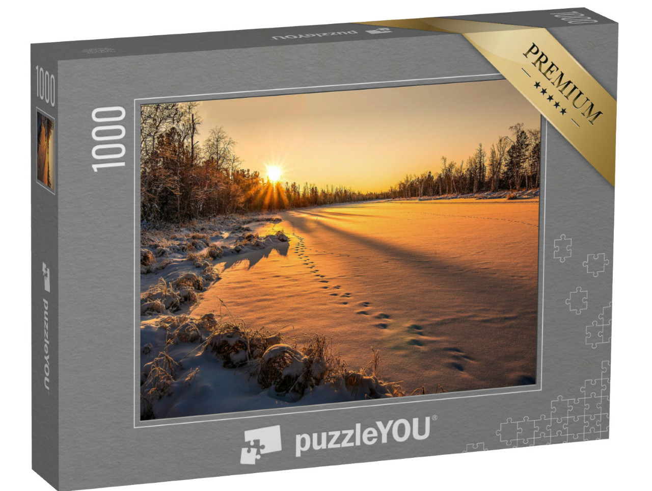 Puzzle de 1000 pièces « Coucher de soleil en hiver »