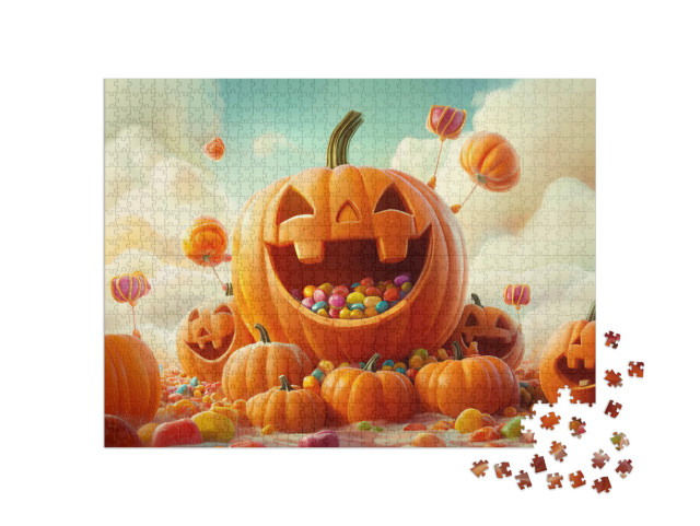 Puzzle de 1000 pièces « Citrouilles qui rient »