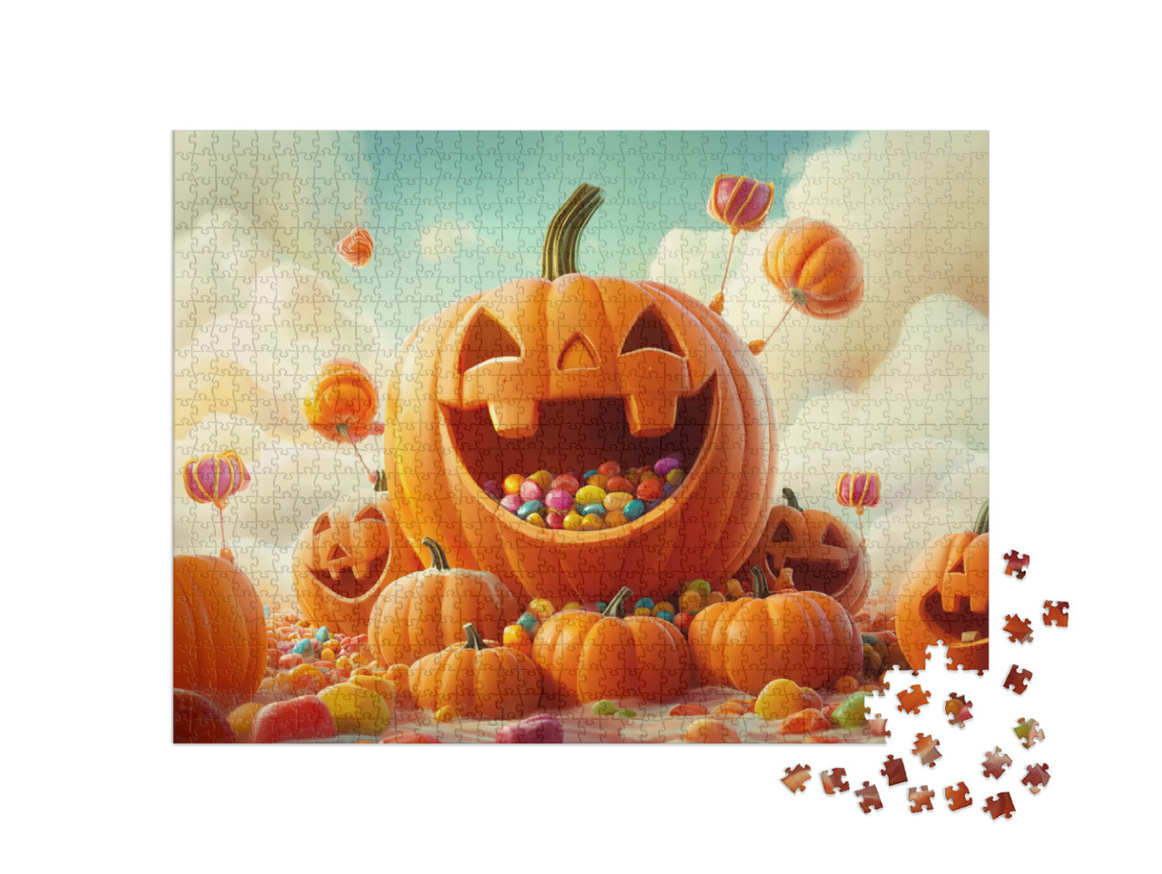 Puzzle de 1000 pièces « Citrouilles qui rient »